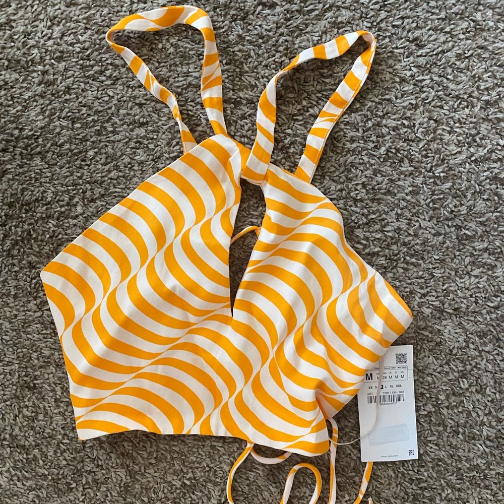 Zara Orange and White Top